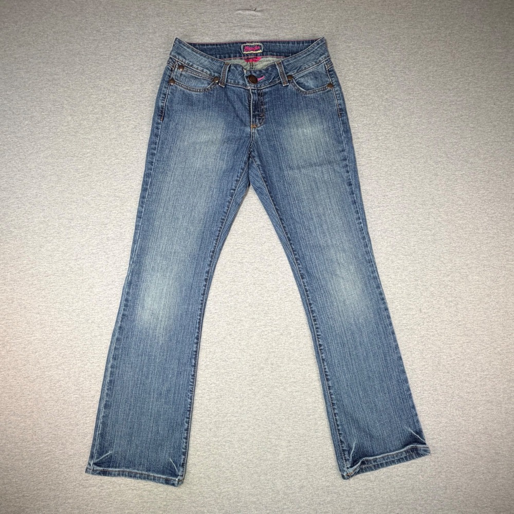 Wrangler Premium Patch Womens Bootcut Jeans Blue Denim 09MWZDL Size 5/6x32